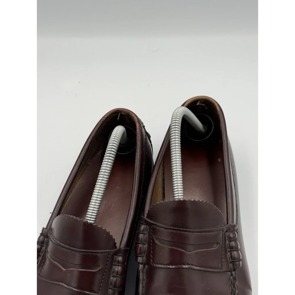 Vintage Dexter Burgundy Penny Loafers Men's Size 9E Made in USA Leather Slip On